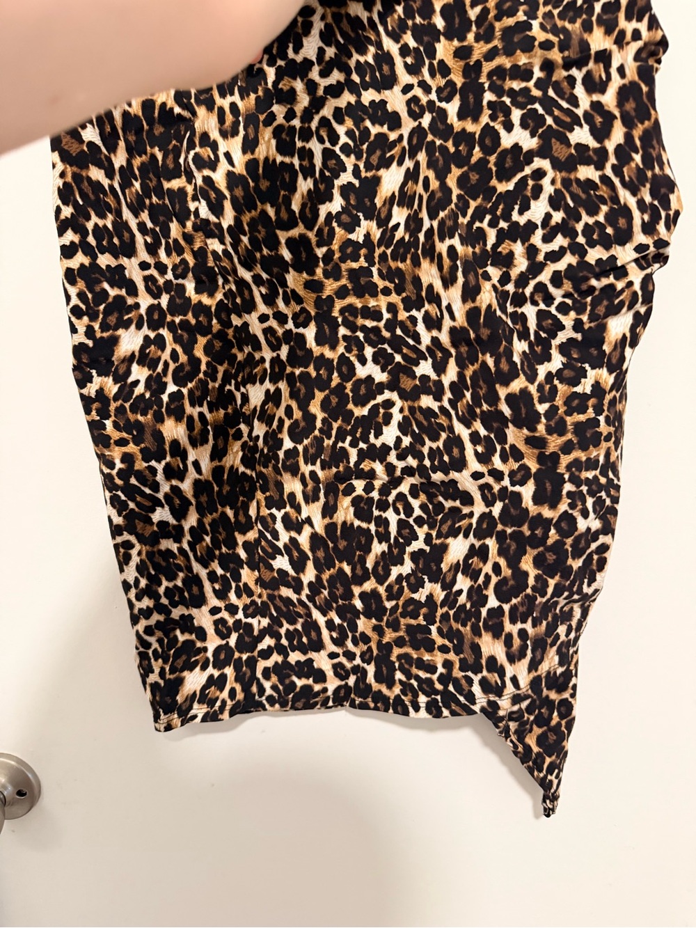 Libian Leopard Print A-Line Skirt in Black and Brown